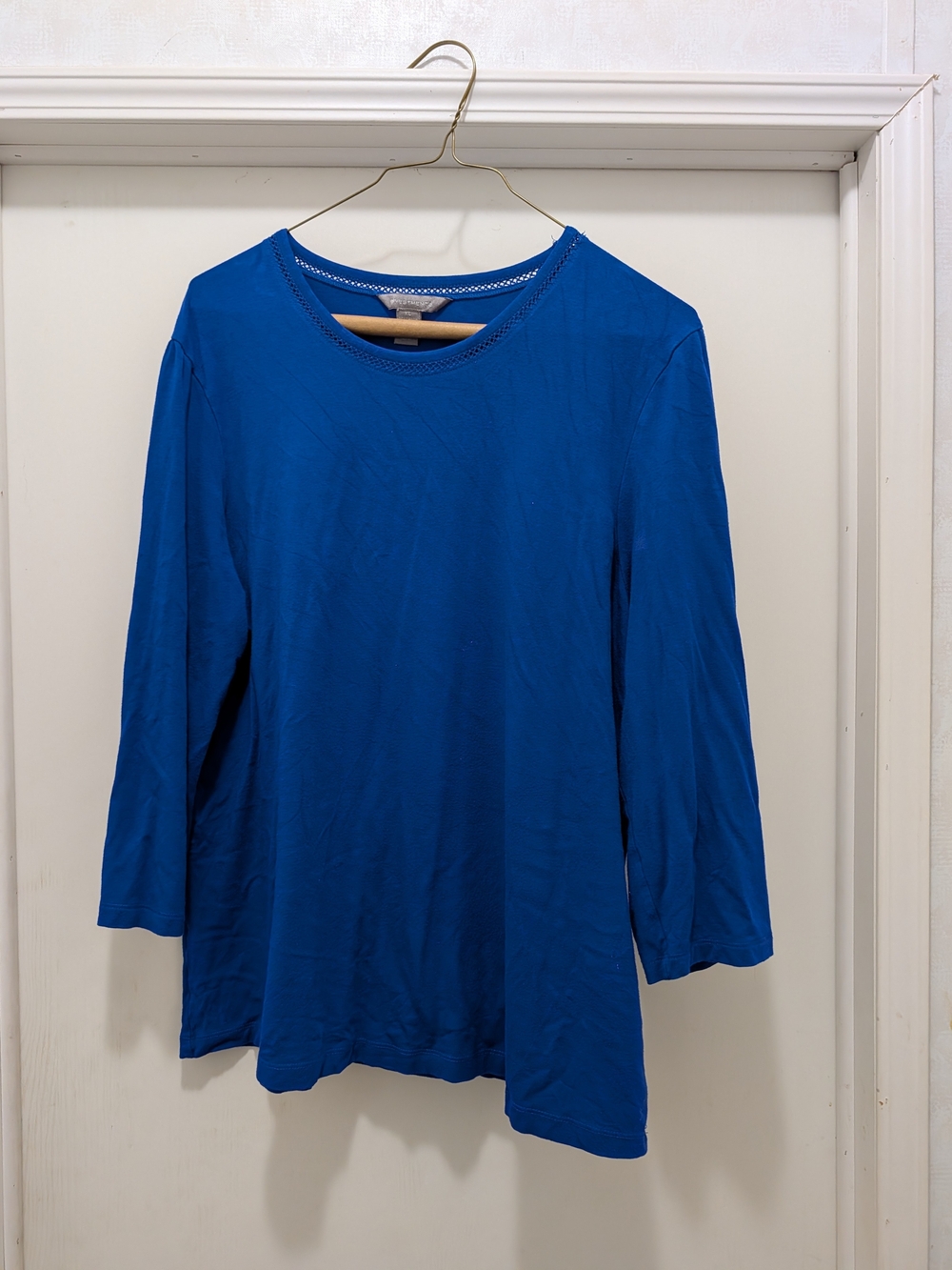 Investments Women's Long-Sleeve Crewneck Top in Blue
